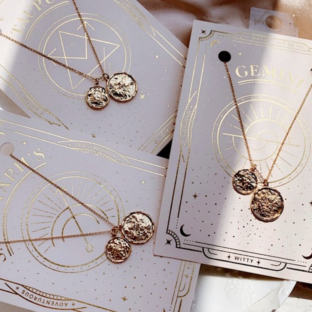 Zodiac Necklace Clavicle Necklace Sagittarius Libra Gemini